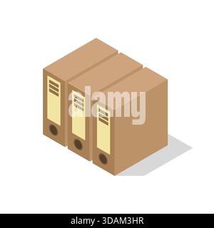 Isometric binder illustrated in vector on white background Stock Vector