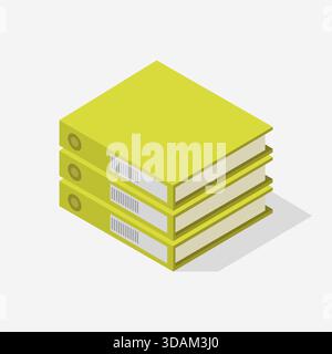 Isometric binder illustrated in vector on white background Stock Vector