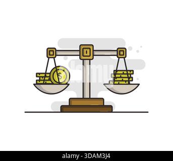 Cartoon style scales illustrated in vector on white background Stock Vector
