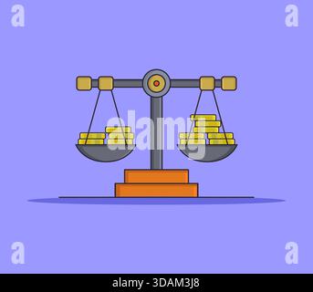 Cartoon style scales illustrated in vector on white background Stock Vector