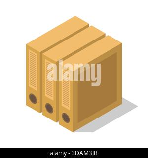 Isometric binder illustrated in vector on white background Stock Vector