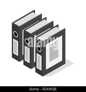 Isometric binder illustrated in vector on white background Stock Vector