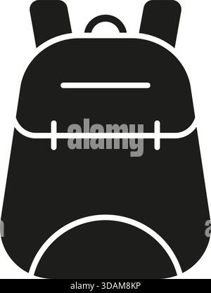 Backpack Solid Icon. Travel, Education, And Outdoor Adventure Silhouette Symbol. School, Hiking, Or Commuting Versatile Bag Icons. Isolated Vector Stock Vector