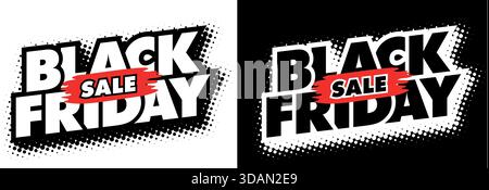 Black Friday headline in stamp, spray mark, graffiti style. Vector for advertising, sale event invitation on transparent and dark background Stock Vector