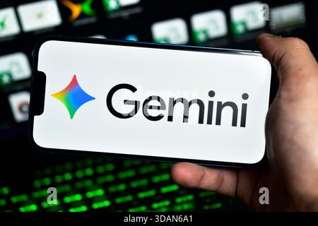 New Delhi, India 11 jaunary 2026:- Google Gemini AI Logo on Smartphone Screen Stock Photo