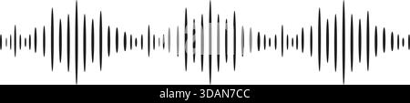 Voice Pitch sign, Sound wave, voice outline sign, Podcast icon, Audio wave symbol, Audio Sound, Radio wave signal, audio rhythm sign Stock Vector