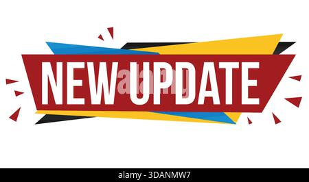 New update  banner design on white background, vector illustration Stock Vector