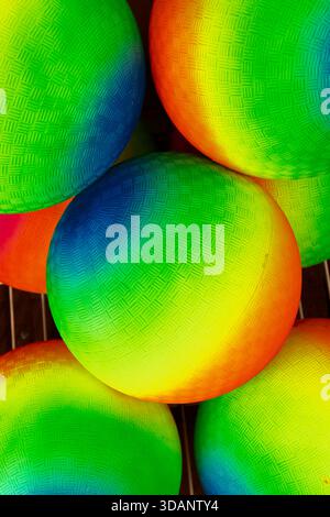 Abstract design with bright colorful balls ideal for a background with room for text or copy. Stock Photo