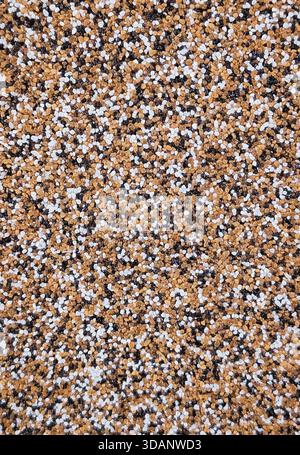 decorative multicolored mosaic granulated wall plaster texture Stock Photo
