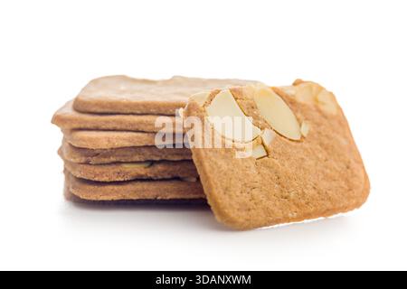 Sweet gingerbread cookies isolated on a white background. Stock Photo