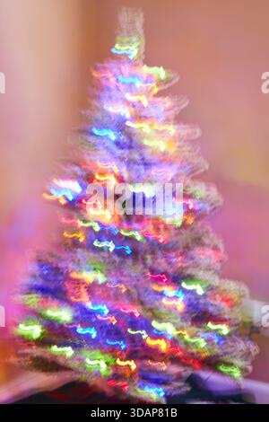 ICM - Intentional Camera Movement of a Christmas tree! Stock Photo