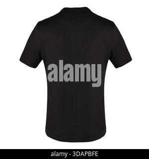 Black t shirt back view isolated white background Stock Photo