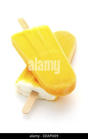 Food, Ice Lollies Isolated On White Stock Photo