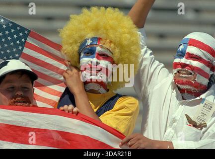 1994 FIFA World Cup: USA fans during a World Cup game between the