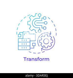 Transform blue gradient concept icon Stock Vector