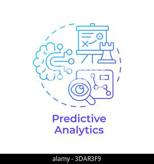 Predictive analytics blue gradient concept icon Stock Vector