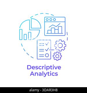 Descriptive analytics blue gradient concept icon Stock Vector