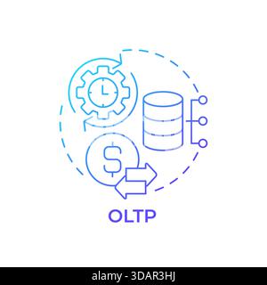 OLTP blue gradient concept icon Stock Vector