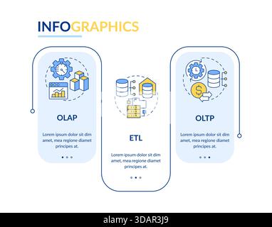 Business data processing concepts rectangle infographic vector Stock Vector