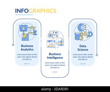 Business data processing rectangle infographic vector Stock Vector