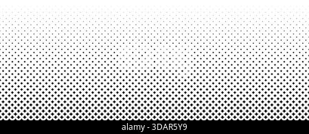 Fading stars shape gradient pattern. Abstract sparkles gradation background. Back and white spark halftone wallpaper for graphic design, poster, medical banner. Vector transition patern bg Stock Vector