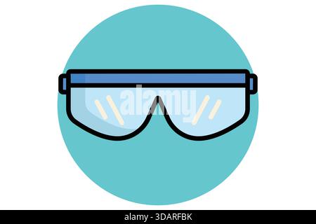 Safety glasses icon. colored outline icon style. icon related to wear eye protection. work safety elements vector illustration Stock Vector