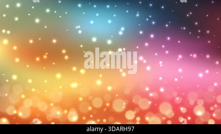 vibrant colorful bokeh background abstract festive celebration pattern glowing light spots texture illumination wallpaper Stock Vector