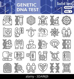 biochemistry icons, signs, outline symbols, concept linear illustration ...