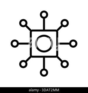 Simple abstract icon showcasing connectivity and communication concepts in a clean design. Ideal for use in technology and graphic projects or present Stock Vector