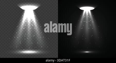 White Triple Studio Spotlight Beam Stock Vector