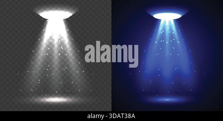 Blue Triple Spotlight Beam Effect Stock Vector