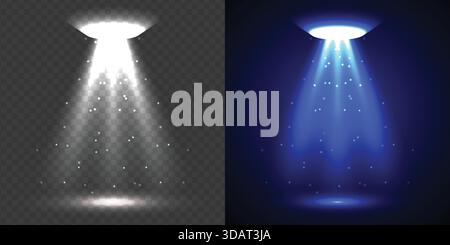 Blue Triple Spotlight Beam Effect Stock Vector