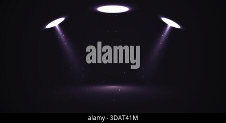 Dark Purple Dual Spotlight UFO Beam Stock Vector