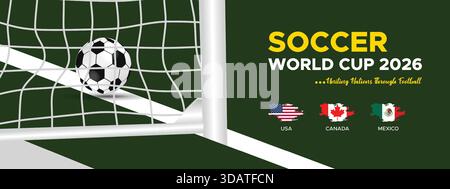 Soccer World Cup 2026 Green and White Stadium Theme Stock Vector