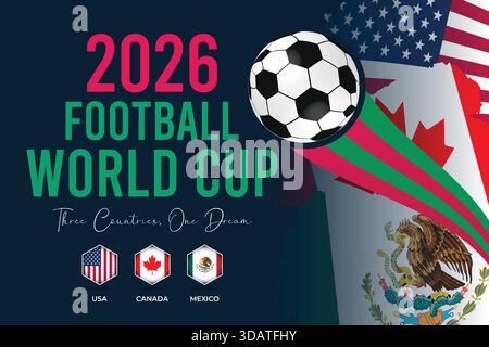 2026 Football World Cup Flag Theme Design Stock Vector