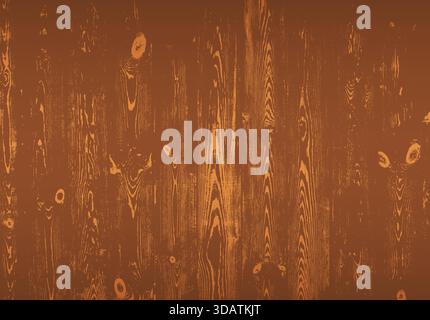 Warm rustic wooden fence plank texture with detailed grain pattern in vintage brown tones Stock Vector
