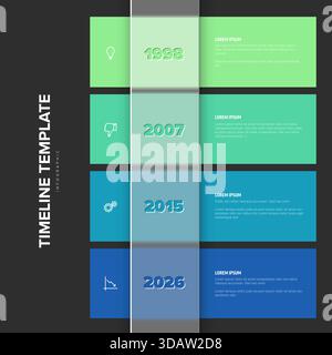 Rectangular infographic chart design template for dark theme Stock ...