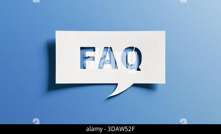 FAQ message for card, presentation, business. Frequently Asked Questions. Asking questions, providing information and answers. Minimalist abstract des Stock Photo