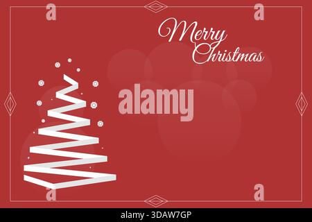 Minimalist Christmas Tree Background with Merry Christmas Text Stock Vector