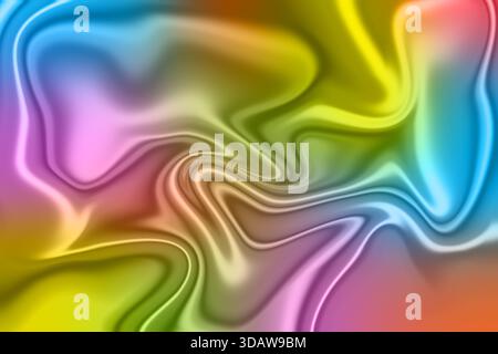 An abstract background featuring a vibrant swirl of colors, resembling liquid flow with smooth curves. The gradient blends smoothly, creating a dynami Stock Photo