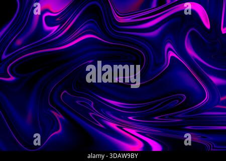 A mesmerizing abstract liquid pattern with fluid swirls of vivid neon purple and pink hues, creating a captivating and dynamic visual experience. Perf Stock Photo
