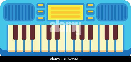 A blue and yellow keyboard with a yellow screen Stock Vector
