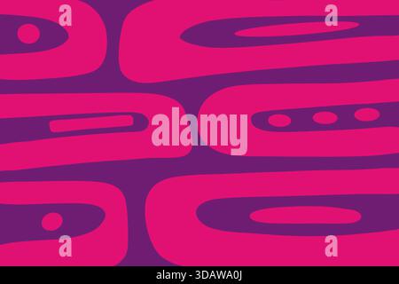 A bold geometric pattern featuring pink and purple oblong and oval shapes. The design uses contrasting colors to create a visually dynamic and modern Stock Photo