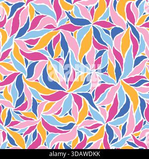 Abstract colorful batik floral seamless pattern. Vector illustration flat design background. Stock Vector