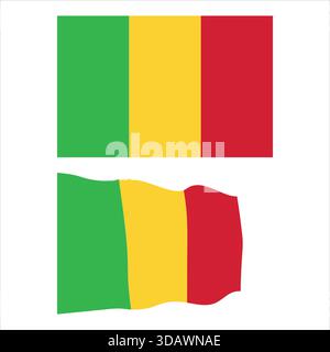 Mali national flag showing country identity and patriotic symbol. Stock Vector