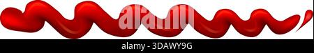 A red wave with a red heart on the right Stock Vector