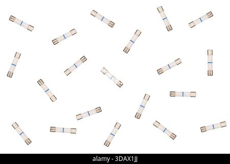 Ceramic electrical fuse isolated on white background Stock Photo