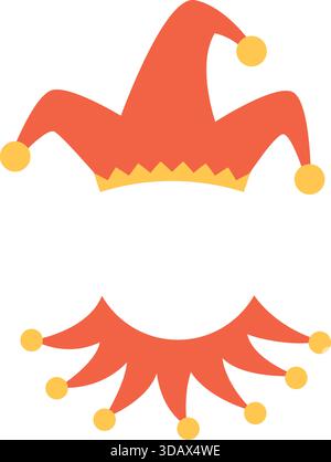 A clown hat and a clown necktie Stock Vector