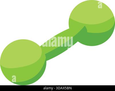 A green dumbbell with a white background Stock Vector