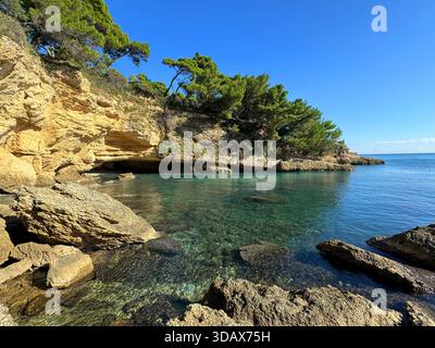 Adriatic sea and rocky coastline in Montenegro beautiful nature Stock Photo
